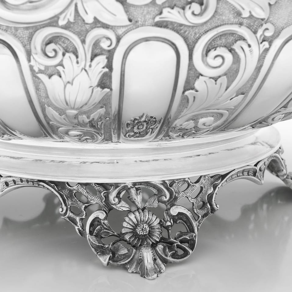 Antique Sterling Silver Bowl - Edward Hutton, hallmarked in 1893 London - Victorian - Image 5