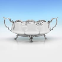 Antique Sterling Silver Oval Bowl - Ollivant & Botsford, hallmarked in 1907 Sheffield - Edwardian - Thumbnail 1