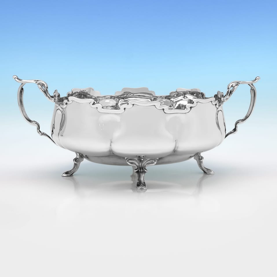 Antique Sterling Silver Oval Bowl - Ollivant & Botsford, hallmarked in 1907 Sheffield - Edwardian