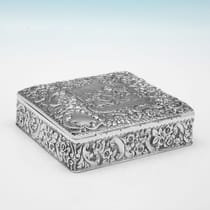 Antique Sterling Silver Dressing Table Box - Nathan & Hayes, hallmarked in 1899 Chester - Victorian - Thumbnail 1