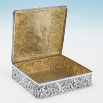 Antique Sterling Silver Dressing Table Box - Nathan & Hayes, hallmarked in 1899 Chester - Victorian - Thumbnail 2