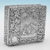 Antique Sterling Silver Dressing Table Box - Nathan & Hayes, hallmarked in 1899 Chester - Victorian - Thumbnail 3