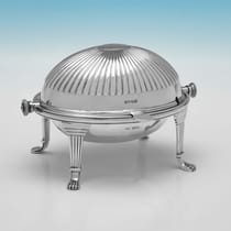 Sterling Silver Revolving Top Butter Dish - Mappin & Webb, hallmarked in 1924 Sheffield - George V - Thumbnail 1