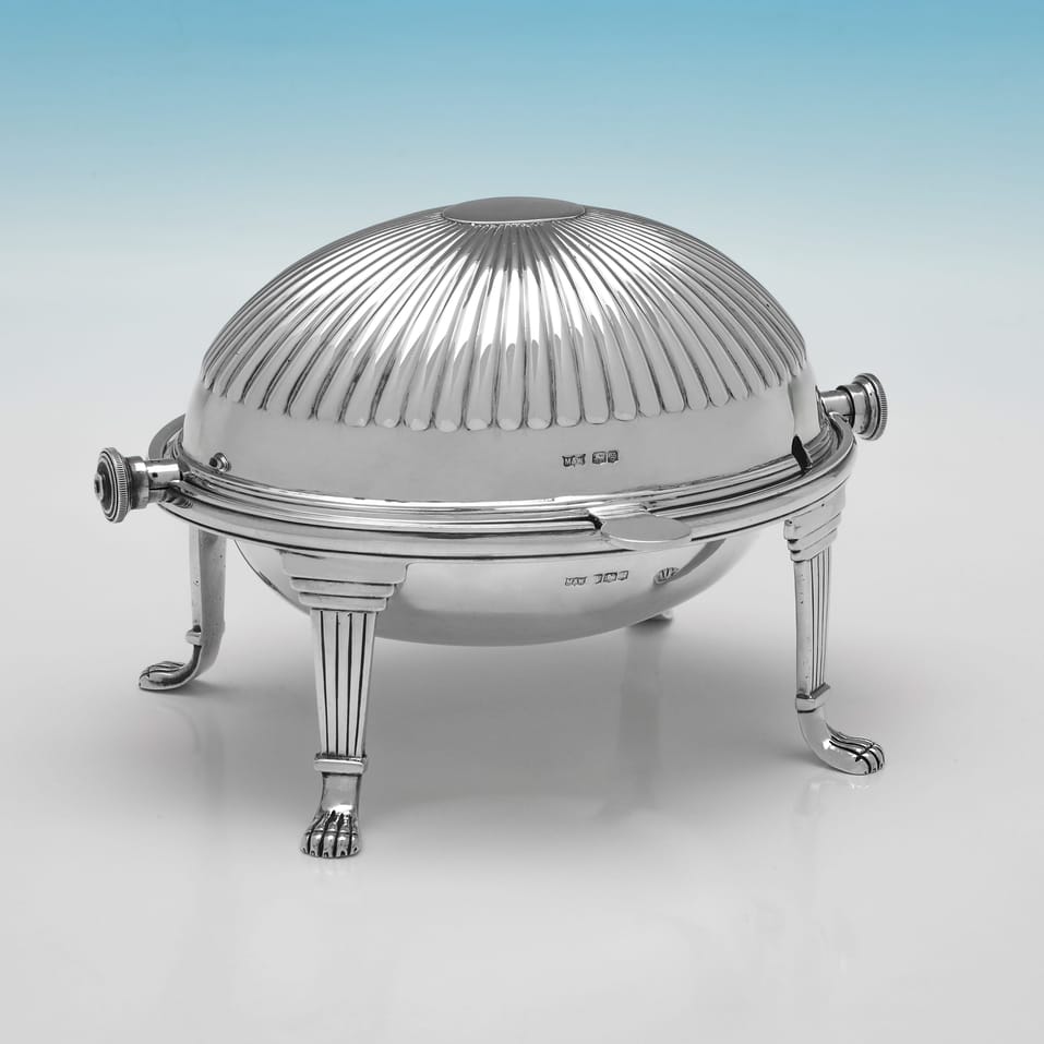 Sterling Silver Revolving Top Butter Dish - Mappin & Webb, hallmarked in 1924 Sheffield - George V