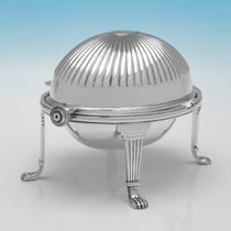 Sterling Silver Revolving Top Butter Dish - Mappin & Webb, hallmarked in 1924 Sheffield - George V - Thumbnail 4