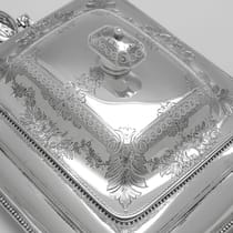 Antique Sterling Silver & Glass Butter Dish - Edward Barnard & Sons, hallmarked in 1875 London - Victorian - Thumbnail 5