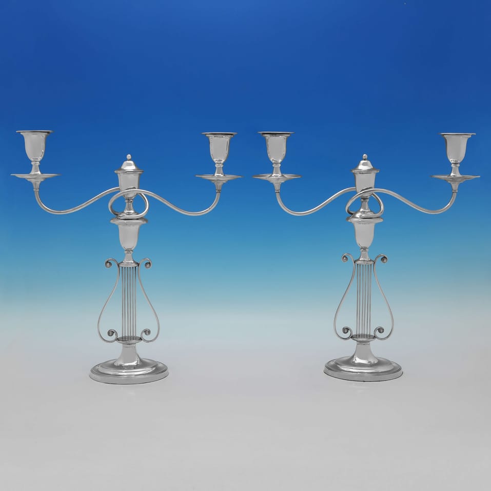 Antique Silver Plate Candelabra - made circa 1880 London - Victorian