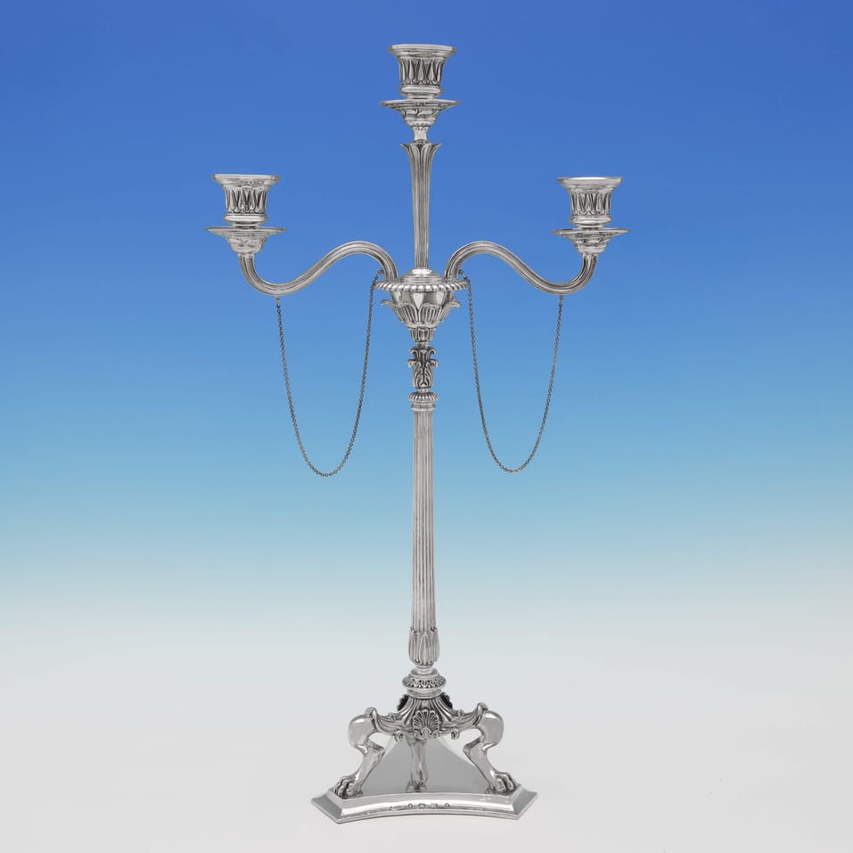 Antique Sterling Silver Pair of Candelabra - Elkington & Co., hallmarked in 1867 Birmingham - Victorian - Image 2