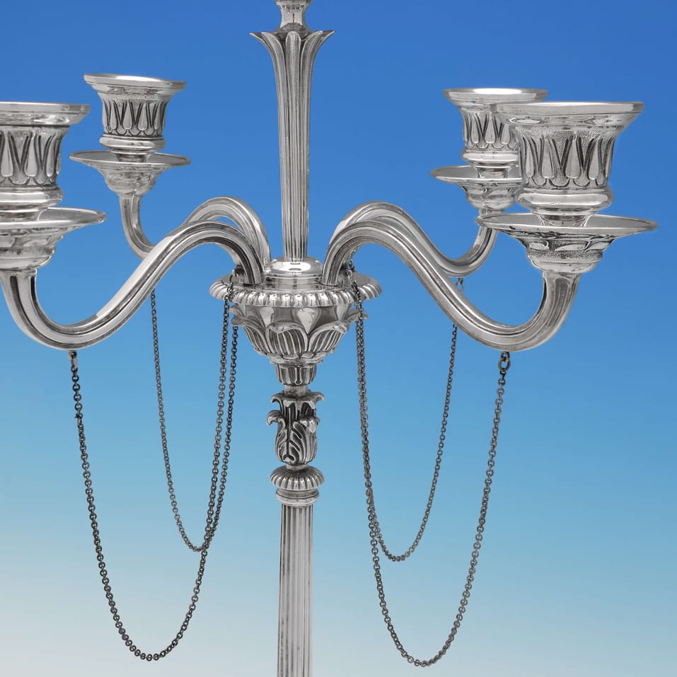 Antique Sterling Silver Pair of Candelabra - Elkington & Co., hallmarked in 1867 Birmingham - Victorian - Image 4