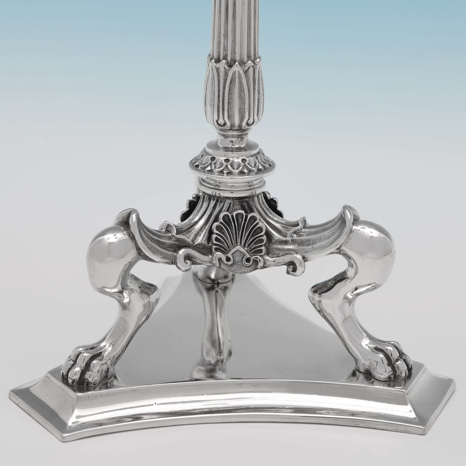 Antique Sterling Silver Pair of Candelabra - Elkington & Co., hallmarked in 1867 Birmingham - Victorian - Image 5