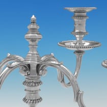 Sterling Silver Pair of Candelabra - E. Barnard, hallmarked in 1972 London - Elizabeth II - Thumbnail 4