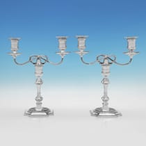 Antique Sterling Silver Pair of Candelabra - Elkington & Co., hallmarked in 1893 Birmingham - Victorian - Thumbnail 1