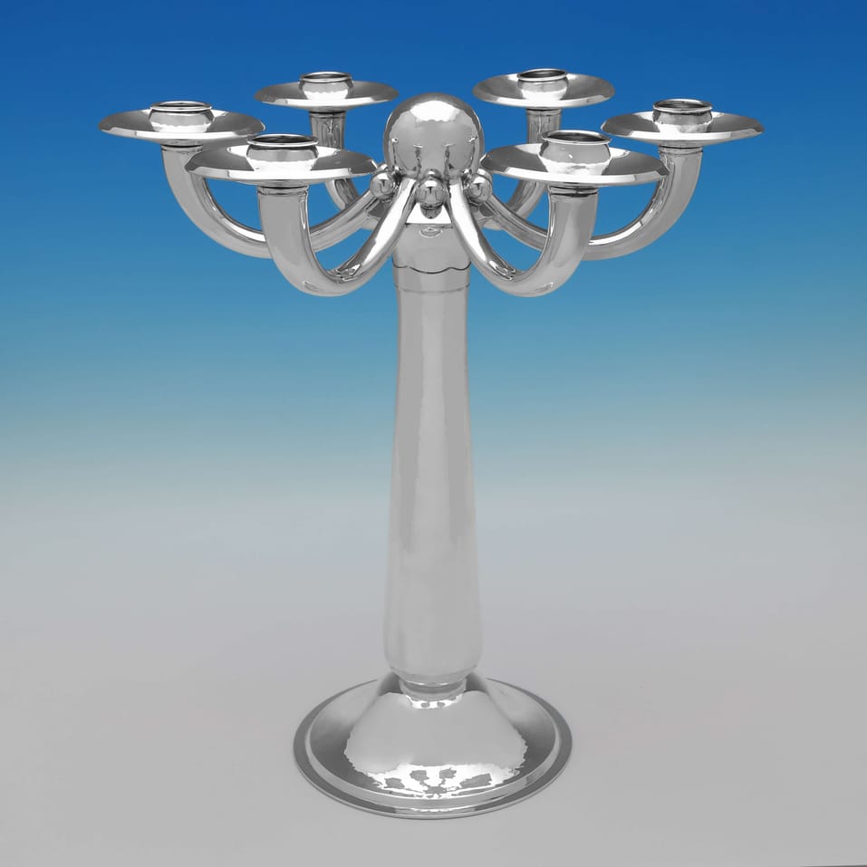 Foreign Silver Candelabrum - Bremer Werkstätten (Für) Kunstgewerbliche Silberarbeiten, made circa 1930 - George V