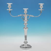 Sterling Silver Pair of Candelabra - Ellis & Co, hallmarked in 1926 London - George V - Thumbnail 2