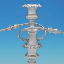 Sterling Silver Pair of Candelabra - Ellis & Co, hallmarked in 1926 London - George V - Thumbnail 5