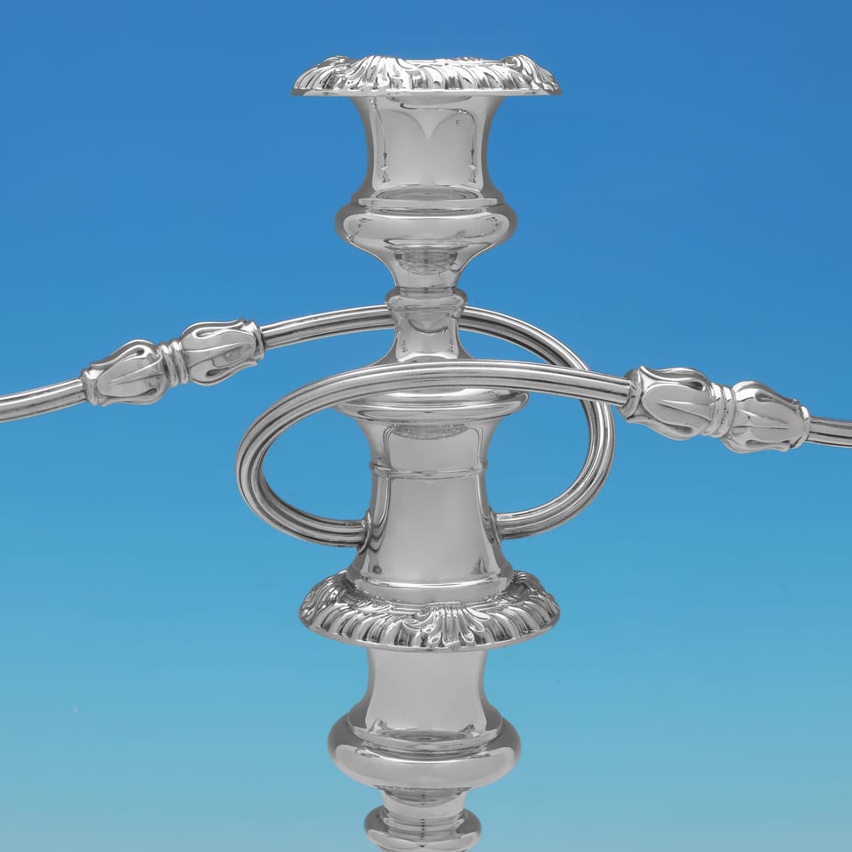 Sterling Silver Pair of Candelabra - Ellis & Co, hallmarked in 1926 London - George V - Image 5