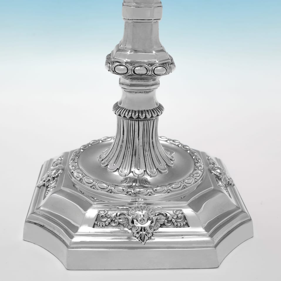 Antique Sterling Silver Candelabra - James Garrard, hallmarked in 1889 London - Victorian - Image 11