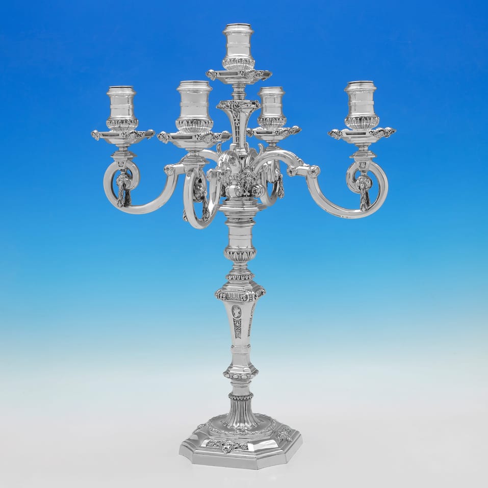 Antique Sterling Silver Candelabra - James Garrard, hallmarked in 1889 London - Victorian - Image 2