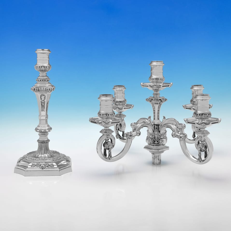 Antique Sterling Silver Candelabra - James Garrard, hallmarked in 1889 London - Victorian - Image 3