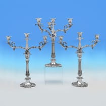 Antique Sterling Silver Candelabra Suite - hallmarked in 1847 London - Victorian - Thumbnail 1