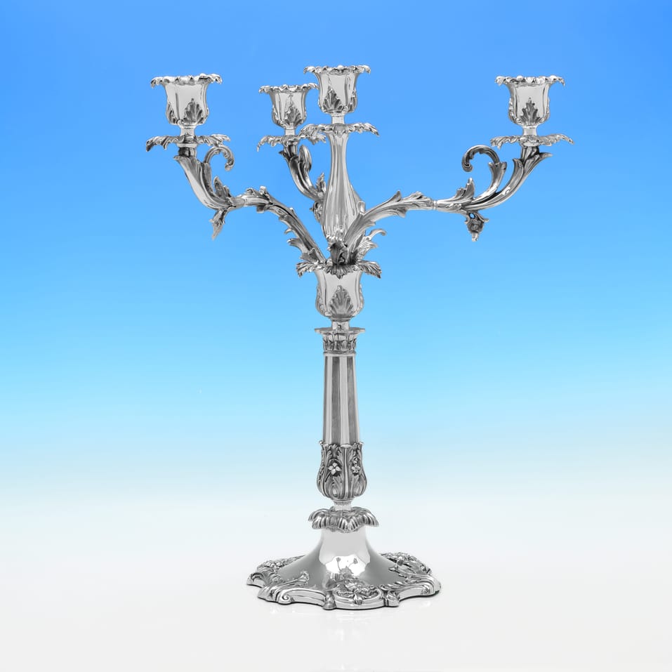 Antique Sterling Silver Candelabra Suite - hallmarked in 1847 London - Victorian - Image 2