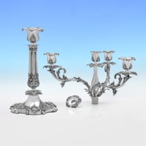 Antique Sterling Silver Candelabra Suite - hallmarked in 1847 London - Victorian - Thumbnail 4