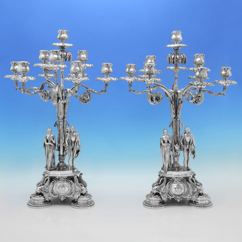 Antique Silver Plate Pair of Candelabra - Elkington, Mason & Co., made circa 1855 - Victorian - Image 1