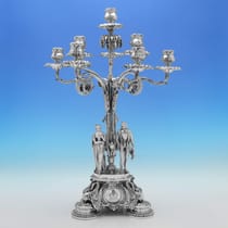 Antique Silver Plate Pair of Candelabra - Elkington, Mason & Co., made circa 1855 - Victorian - Thumbnail 2