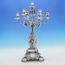 Antique Silver Plate Pair of Candelabra - Elkington, Mason & Co., made circa 1855 - Victorian - Thumbnail 3