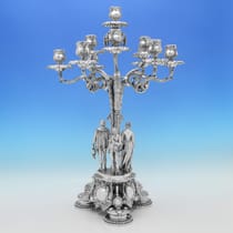 Antique Silver Plate Pair of Candelabra - Elkington, Mason & Co., made circa 1855 - Victorian - Thumbnail 4