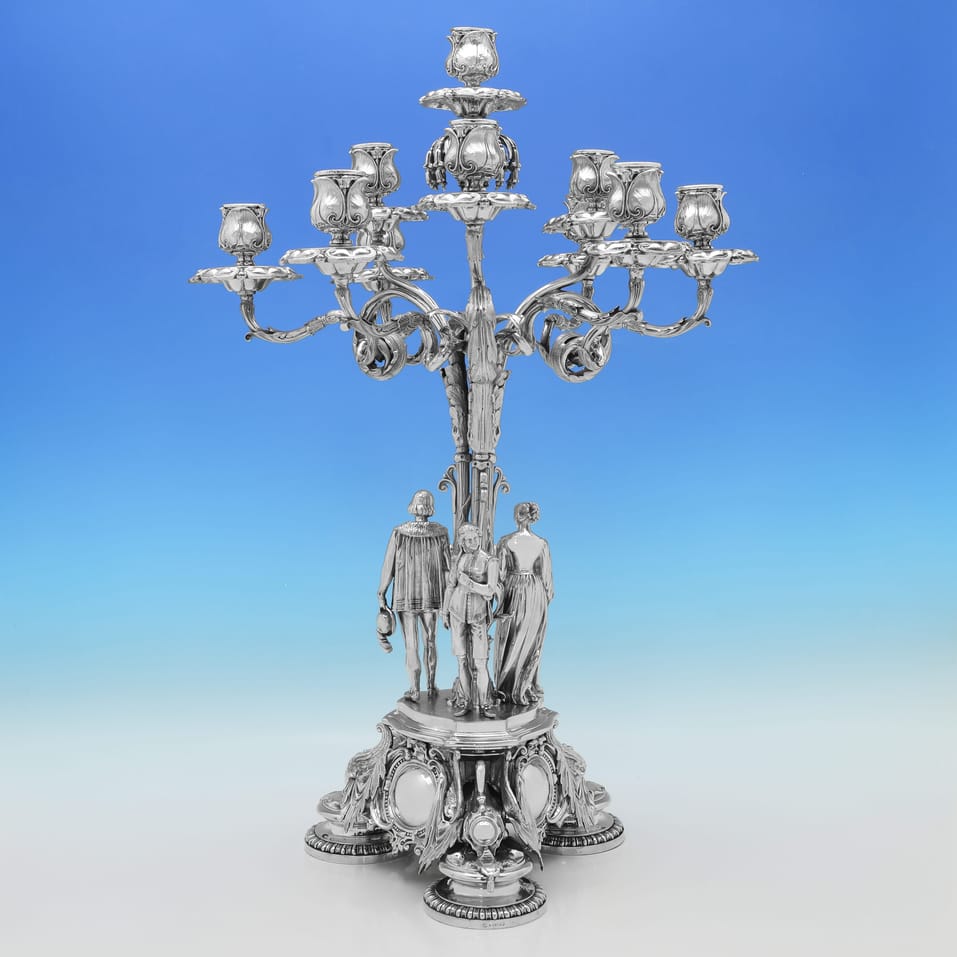 Antique Silver Plate Pair of Candelabra - Elkington, Mason & Co., made circa 1855 - Victorian - Image 4