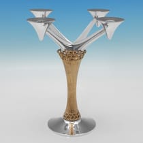 Sterling Silver Pair of Candelabra - Stuart Devlin, hallmarked in 1975 London - Elizabeth II - Thumbnail 2