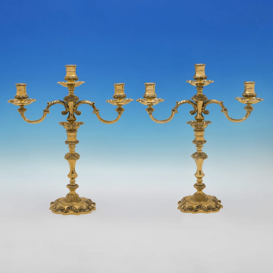 Sterling Silver Candelabra - Carrington & Co., hallmarked in 1965 London - Elizabeth II