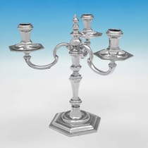 Sterling Silver Pair of Candelabra - C. J. Vander, hallmarked in 1965 London - Elizabeth II - Thumbnail 2