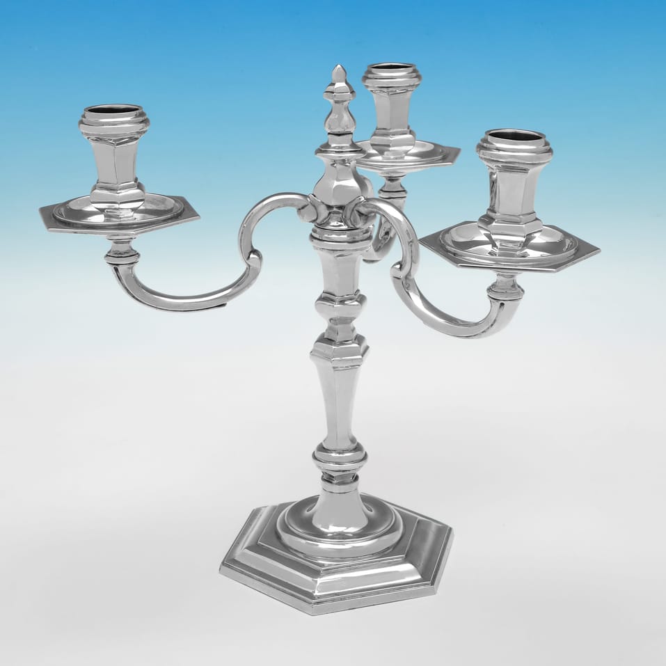 Sterling Silver Pair of Candelabra - C. J. Vander, hallmarked in 1965 London - Elizabeth II - Image 2