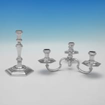 Sterling Silver Pair of Candelabra - C. J. Vander, hallmarked in 1965 London - Elizabeth II - Thumbnail 3