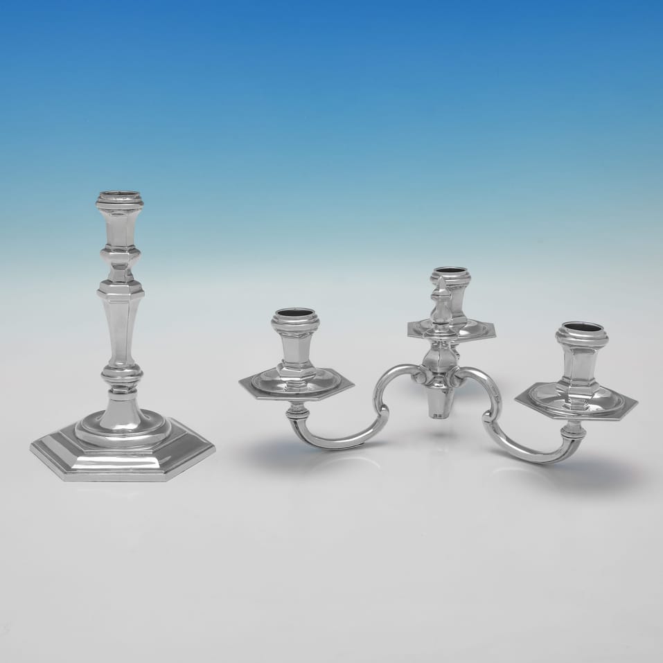 Sterling Silver Pair of Candelabra - C. J. Vander, hallmarked in 1965 London - Elizabeth II - Image 3