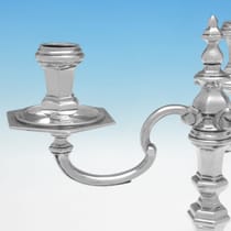 Sterling Silver Pair of Candelabra - C. J. Vander, hallmarked in 1965 London - Elizabeth II - Thumbnail 4