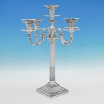 Antique Sterling Silver Pair of Candelabra - James Kebberling Bembridge, hallmarked in 1892 Sheffield - Victorian - Thumbnail 2