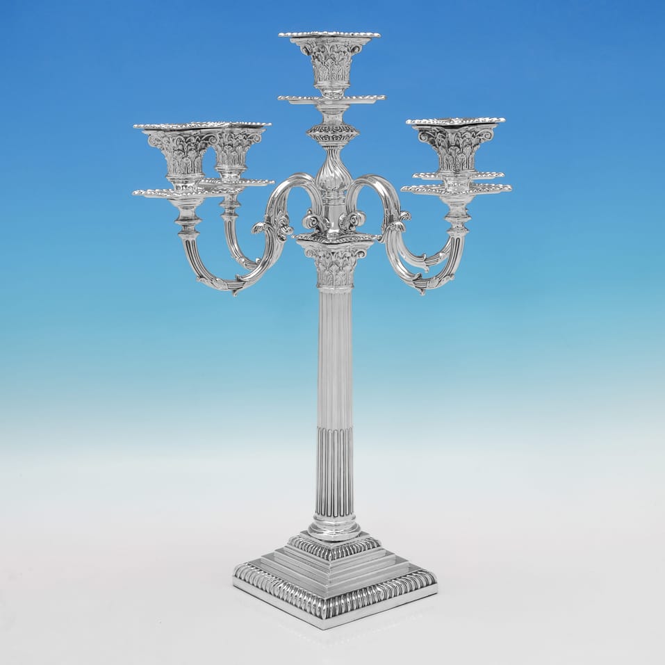 Antique Sterling Silver Pair of Candelabra - James Kebberling Bembridge, hallmarked in 1892 Sheffield - Victorian - Image 2