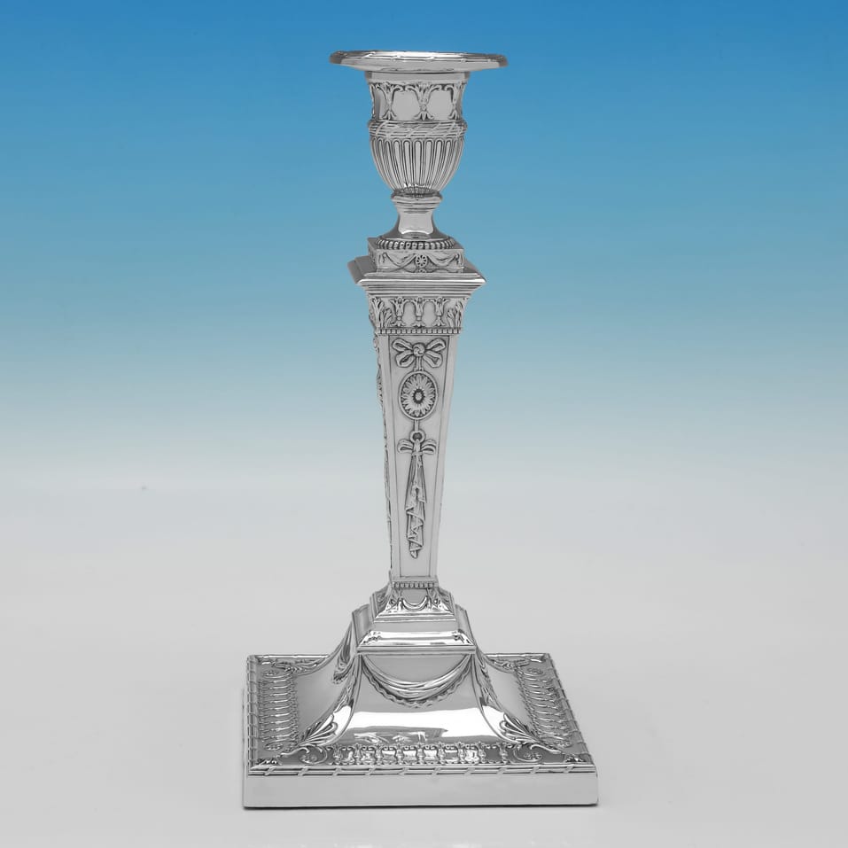 Antique Silver Plate Pair of Candlesticks - Thomas Bradbury & Sons, made circa 1900 - Victorian - Image 2