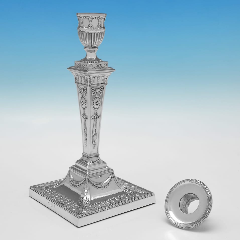 Antique Silver Plate Pair of Candlesticks - Thomas Bradbury & Sons, made circa 1900 - Victorian - Image 3