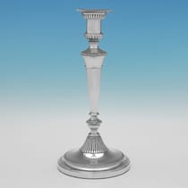 Antique Sterling Silver Candlestick - Charles Boyton & Sons, hallmarked in 1904 London - Edwardian - Thumbnail 1