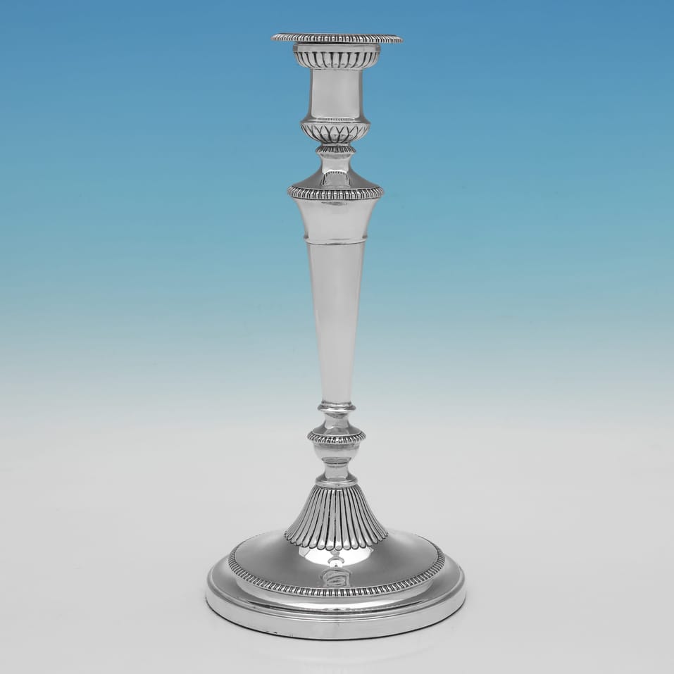 Antique Sterling Silver Candlestick - Charles Boyton & Sons, hallmarked in 1904 London - Edwardian