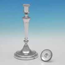 Antique Sterling Silver Candlestick - Charles Boyton & Sons, hallmarked in 1904 London - Edwardian - Thumbnail 2