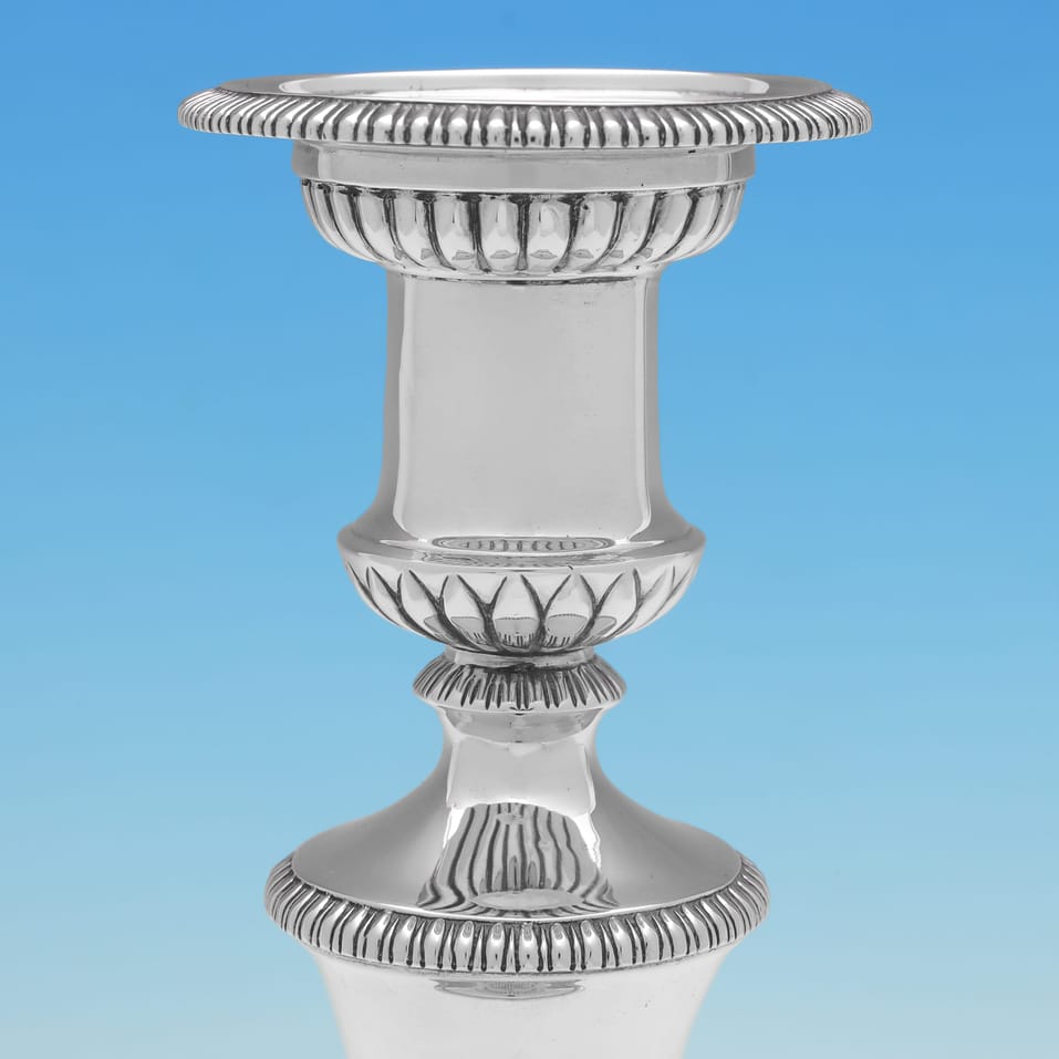 Antique Sterling Silver Candlestick - Charles Boyton & Sons, hallmarked in 1904 London - Edwardian - Image 3