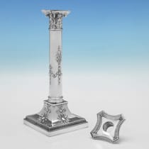 Antique Sterling Silver Pair of Candlesticks - Martin & Hall, hallmarked in 1899 Sheffield - Victorian - Thumbnail 3