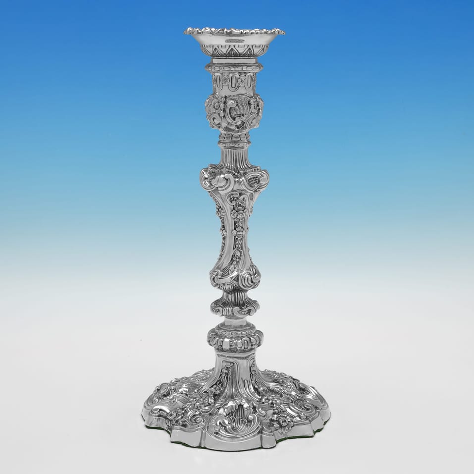 Antique Sterling Silver Set of 4 Candlesticks - Walker & Hall, hallmarked in 1898 Sheffield - Victorian - Image 2