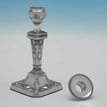 Antique Sterling Silver Pair of Candlesticks - George Howson, hallmarked in 1902 Sheffield - Edwardian - Thumbnail 3