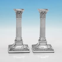 Antique Sterling Silver Pair of Candlesticks - Mappin & Webb, hallmarked in 1898 Sheffield - Victorian - Thumbnail 1